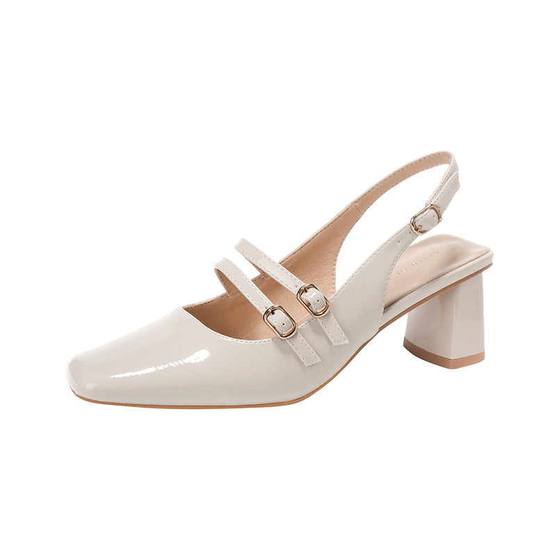Naisten kengät, joissa on paksu korko ja Slingback Luvik