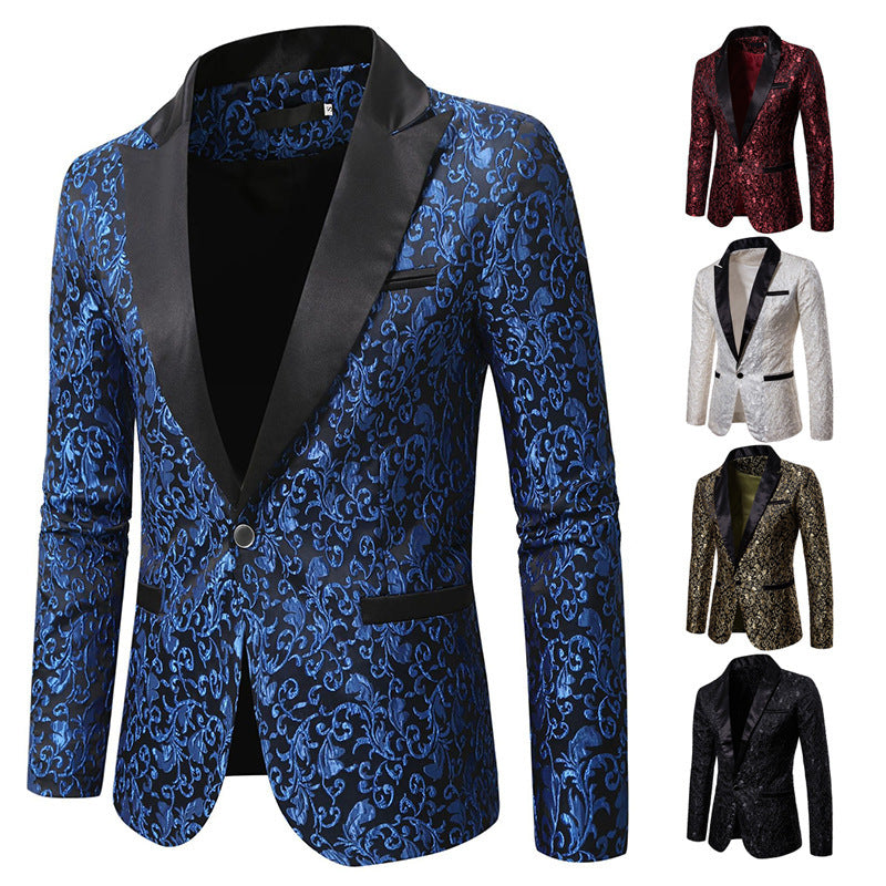 Miesten Elegantti Kukkakuosisatiini Blazer Luvik