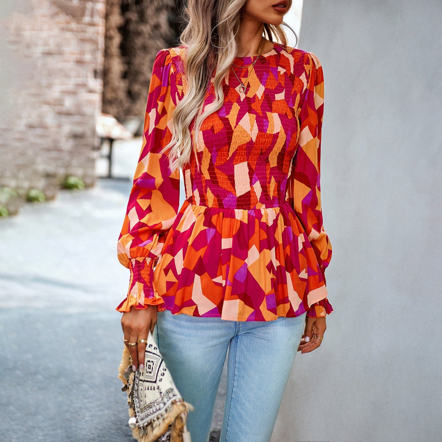 Luvik | Trendy Women's Casual Long Sleeve Print Shirt – Stylish Fashion Choice