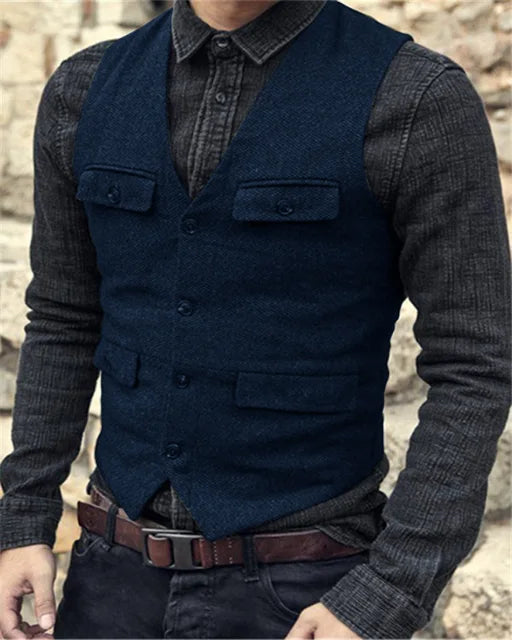 Luvik | Hihaton V-aukkoinen Slim Fit Puku Liivi