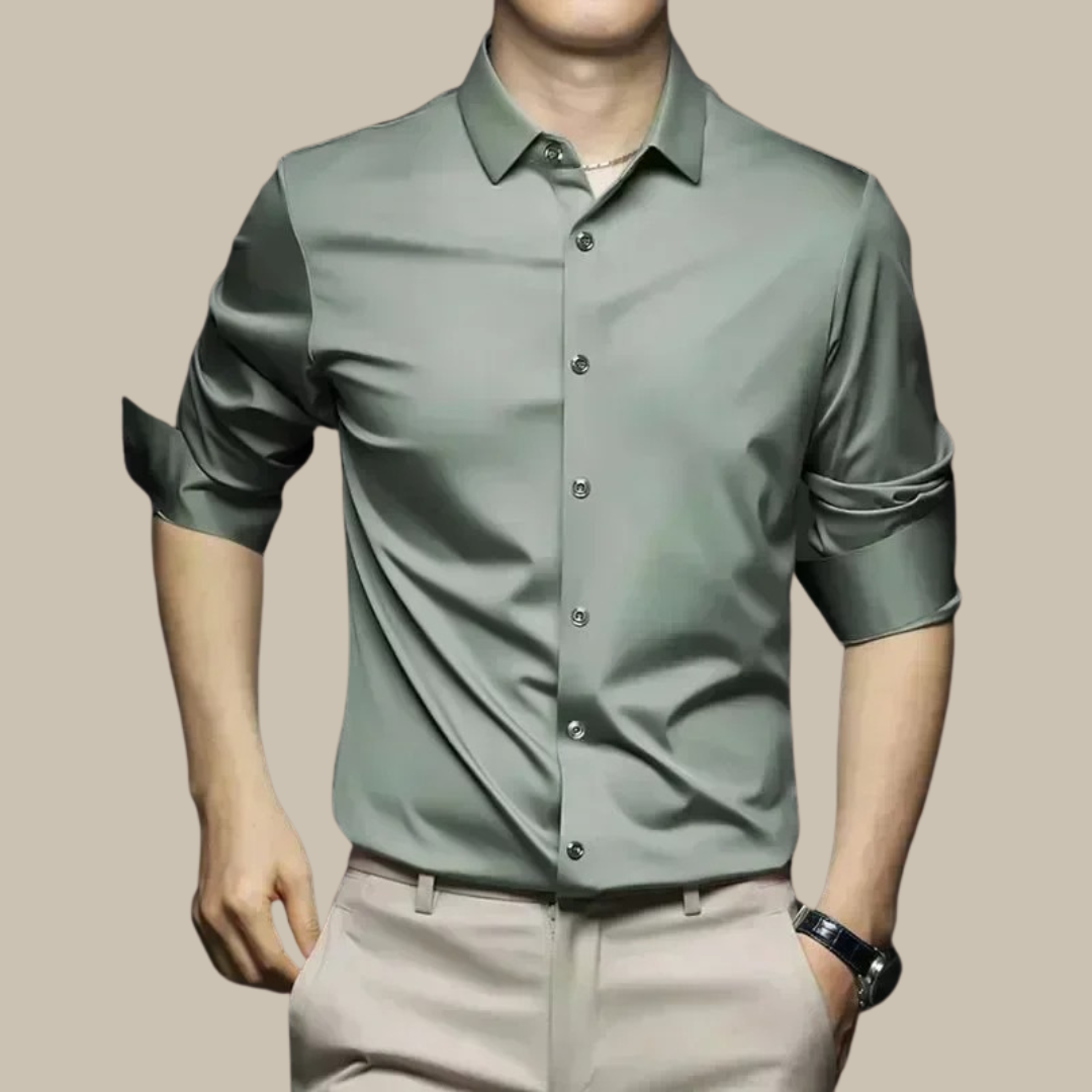 Luvik | Luxurious Silk Men's Shirt In Casual Style