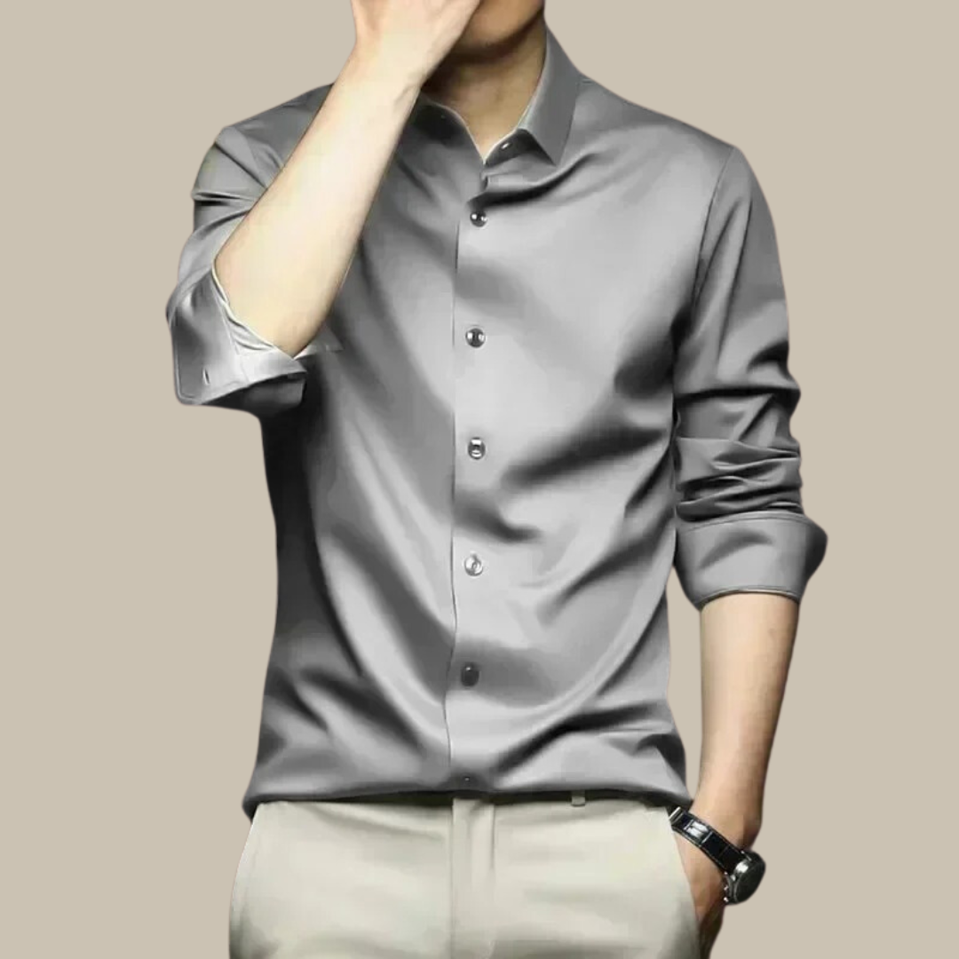 Luvik | Luxurious Silk Men's Shirt In Casual Style