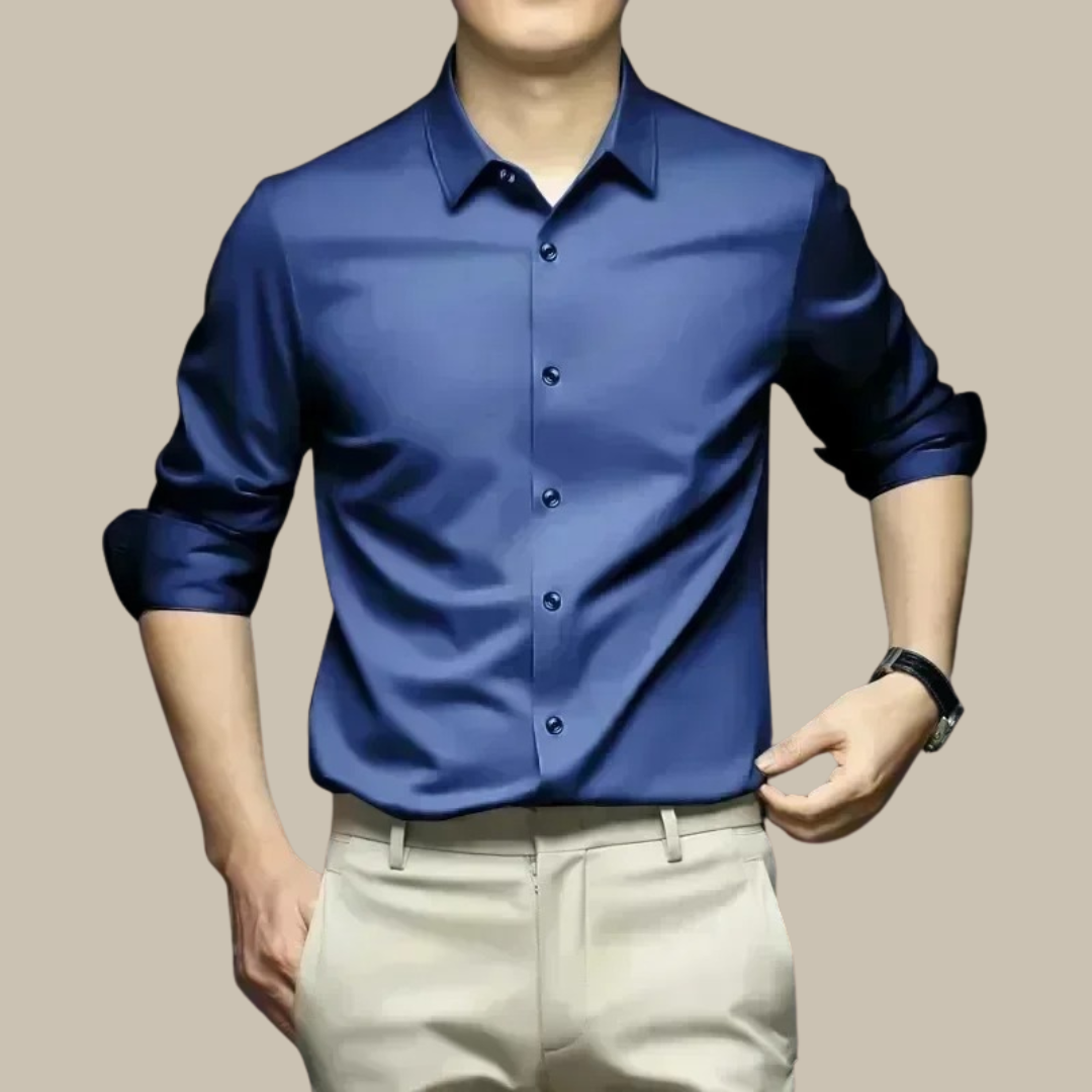 Luvik | Luxurious Silk Men's Shirt In Casual Style