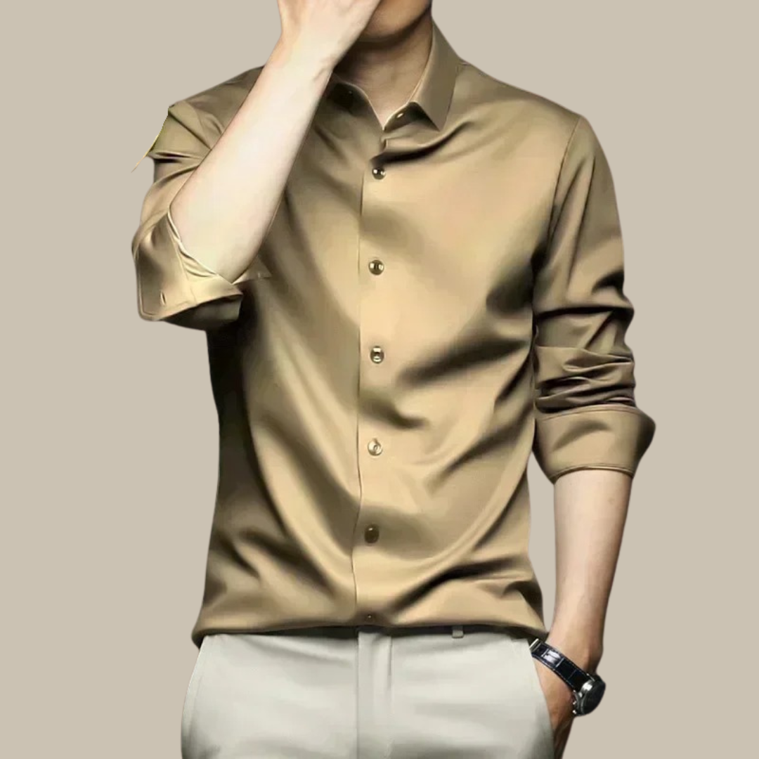 Luvik | Luxurious Silk Men's Shirt In Casual Style