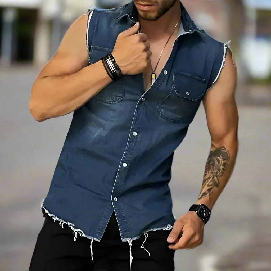 Luvik | Ärmellose Hip Hop Jeansweste Für Herren