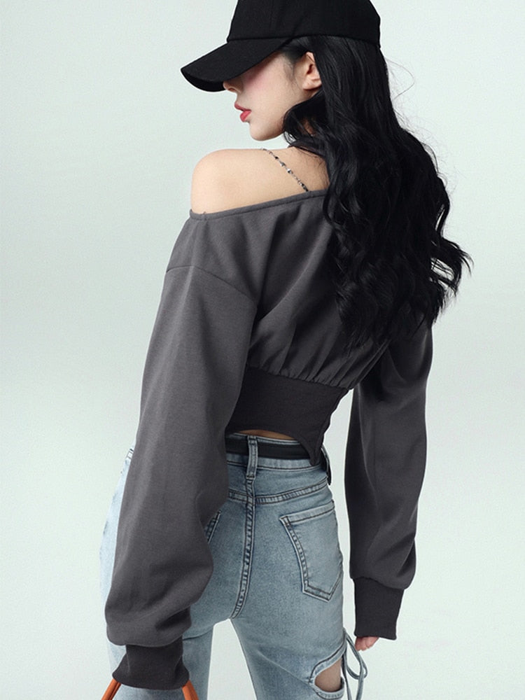 Luvik | Linke Schatten Crop Sweatshirt