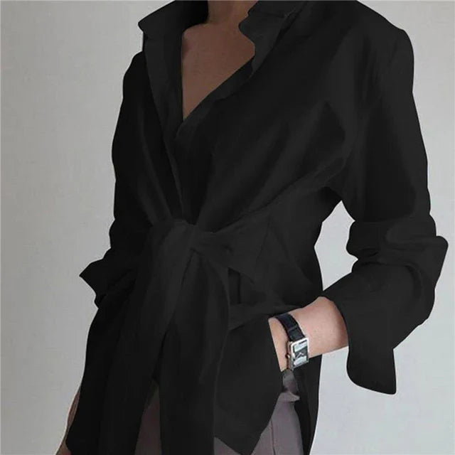 Luvik | Rentouttava Mitoitus Pitkähiha Blusa Solmukkeella