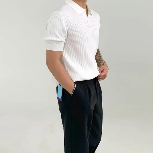 Luvik | Ribbed Polo made of cotton