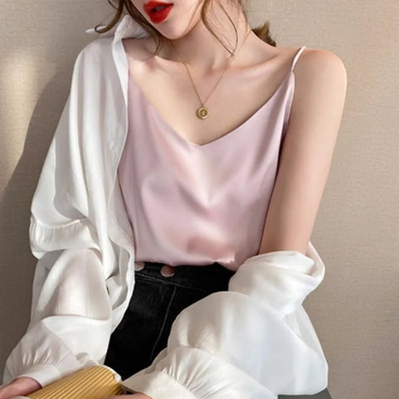 Luvik | Kaula Satin Crop Top Naiset