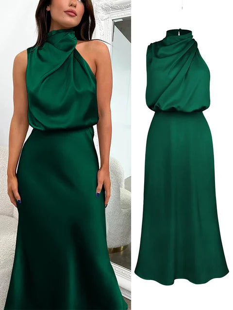 Luvik | Elegante Satiini Maxi Mekko