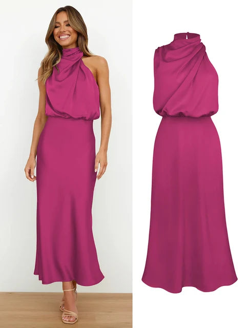 Luvik | Elegante Satiini Maxi Mekko
