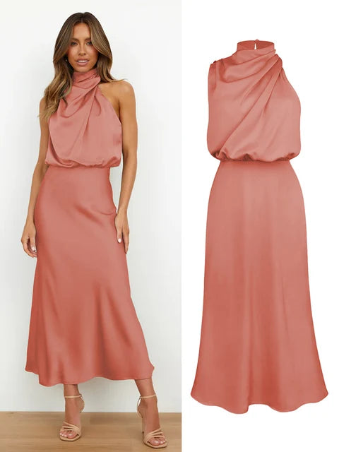 Luvik | Elegante Satiini Maxi Mekko