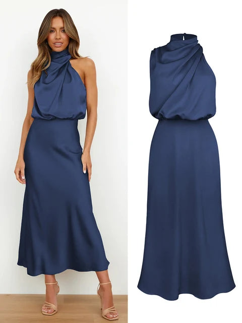 Luvik | Elegante Satiini Maxi Mekko