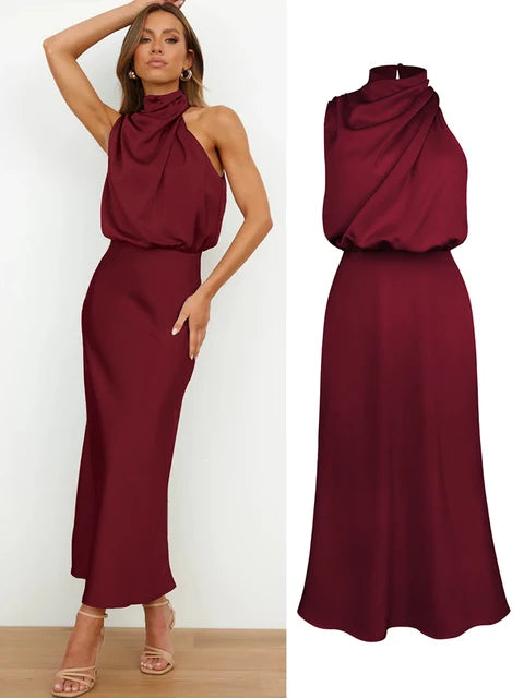 Luvik | Elegante Satiini Maxi Mekko