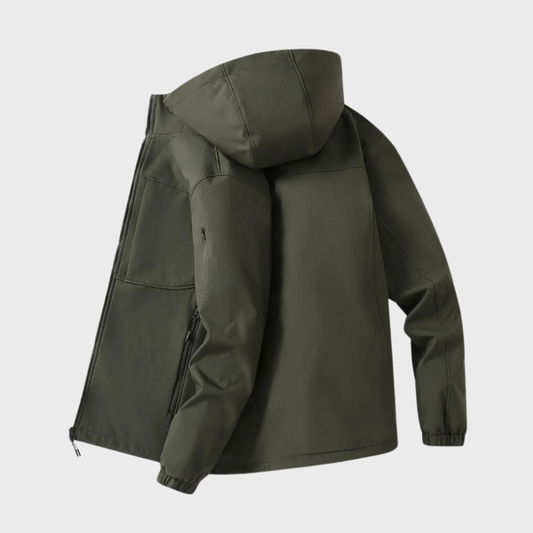 Luvik | Toiminnallinen Softshell Miesten Takki Vedenpitävällä Huoodilla