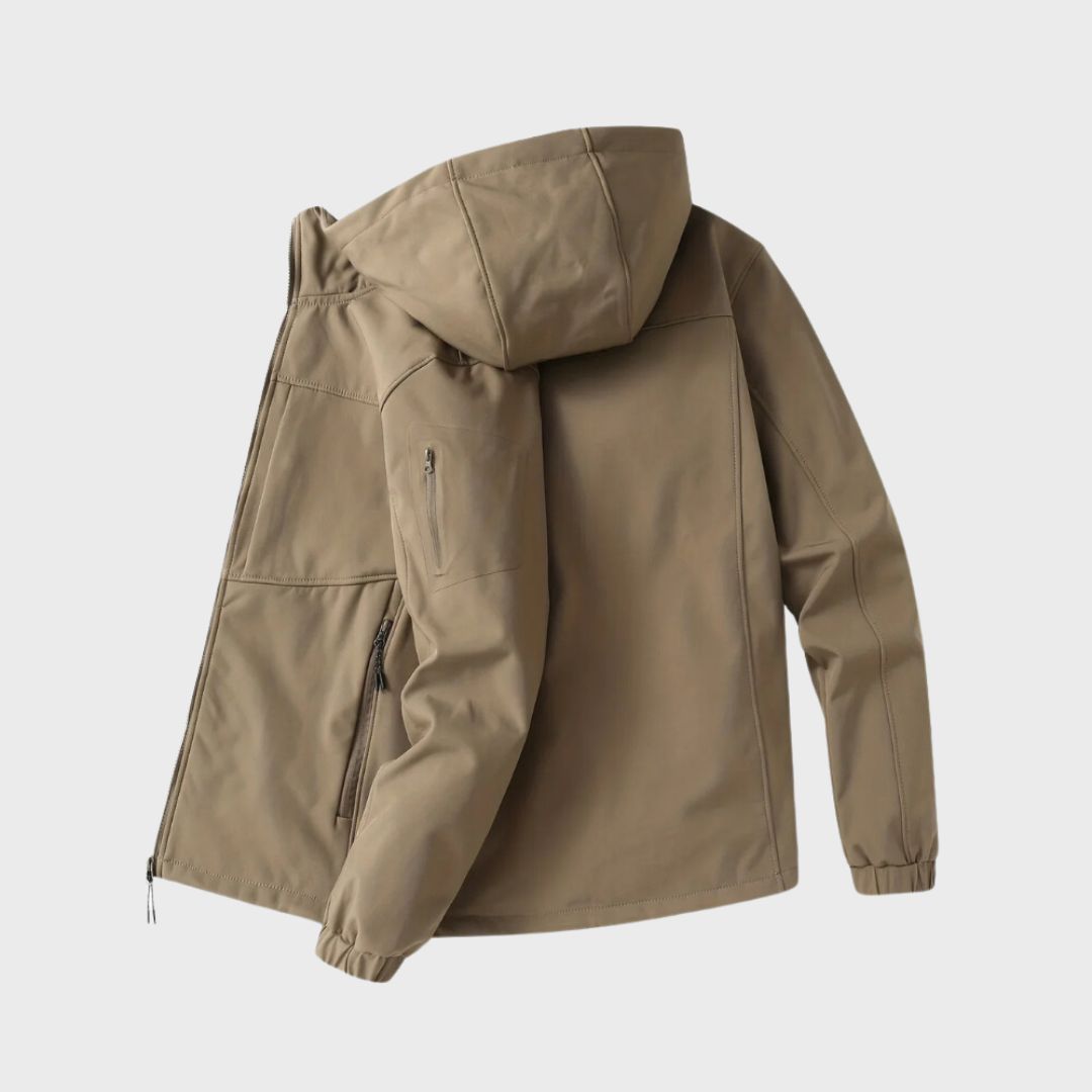 Luvik | Toiminnallinen Softshell Miesten Takki Vedenpitävällä Huoodilla