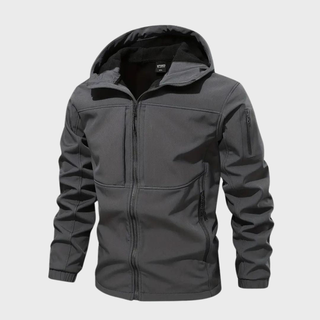 Luvik | Toiminnallinen Softshell Miesten Takki Vedenpitävällä Huoodilla