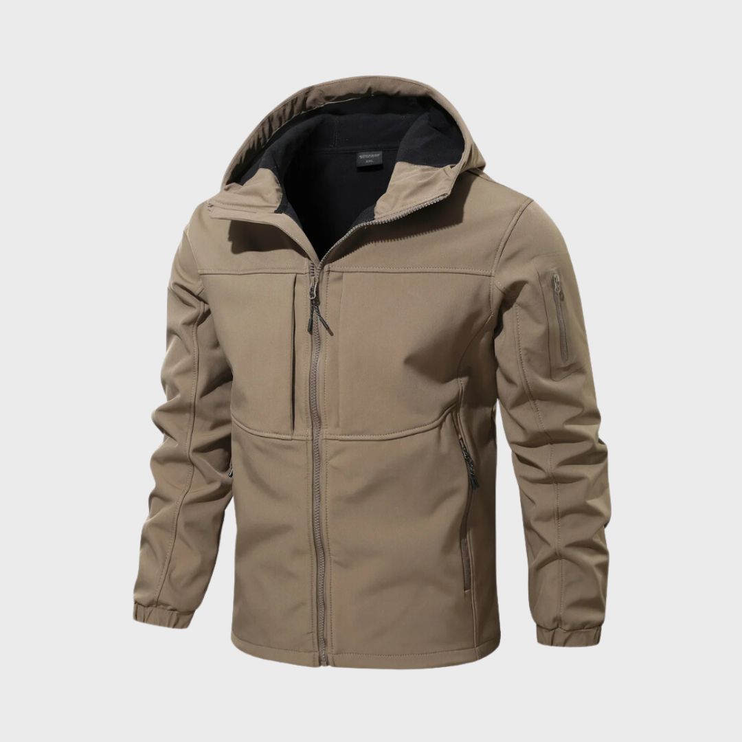 Luvik | Toiminnallinen Softshell Miesten Takki Vedenpitävällä Huoodilla
