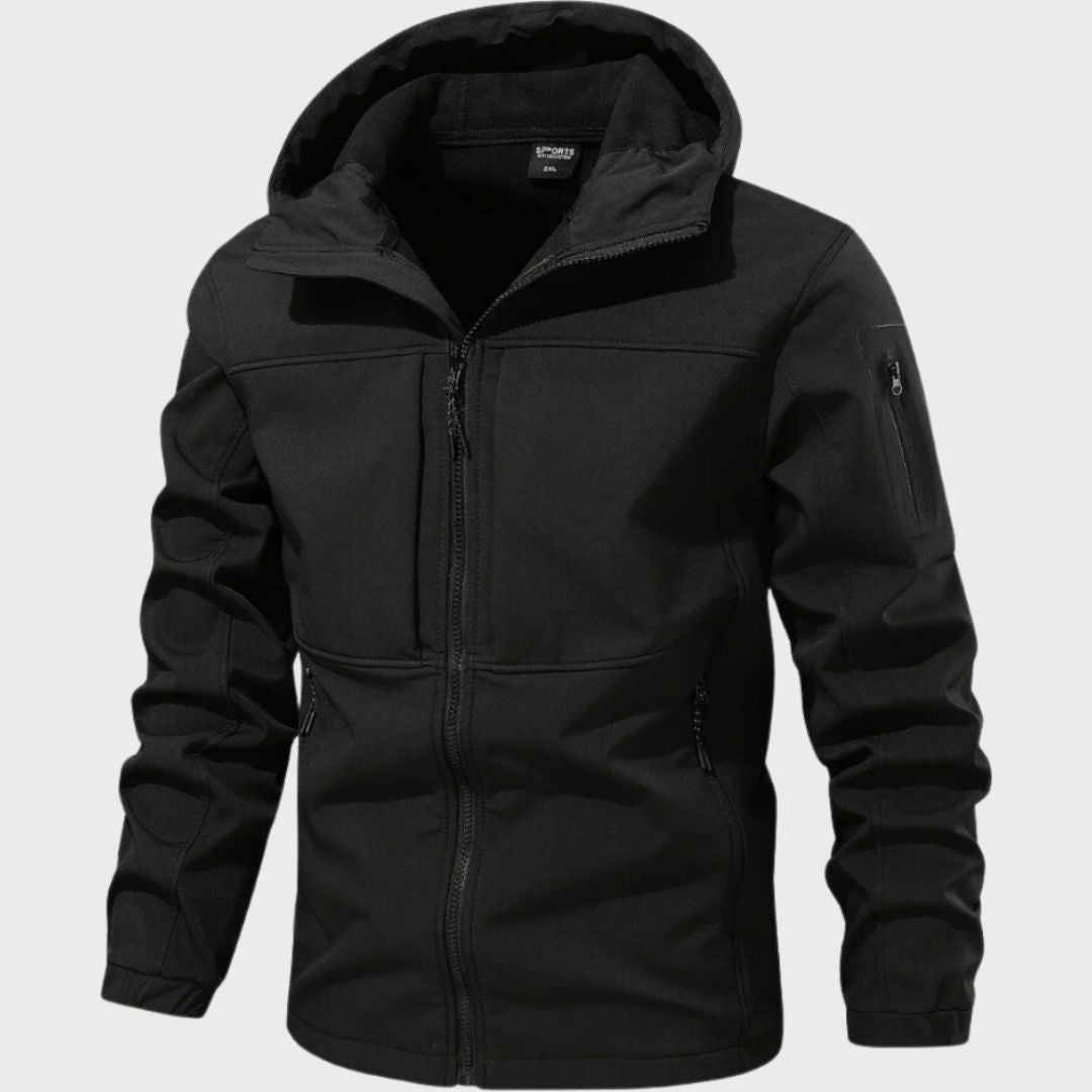 Luvik | Toiminnallinen Softshell Miesten Takki Vedenpitävällä Huoodilla