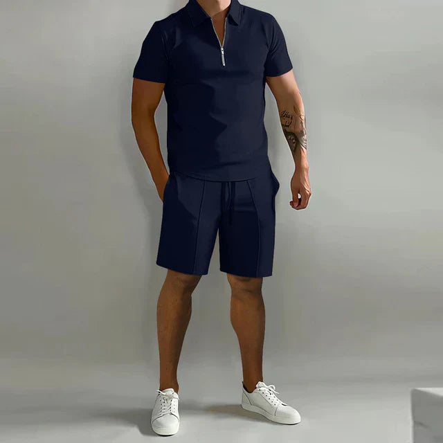 Luvik | Kaksiosainen polo- ja shortsikokosetti miesten kesäasu varten