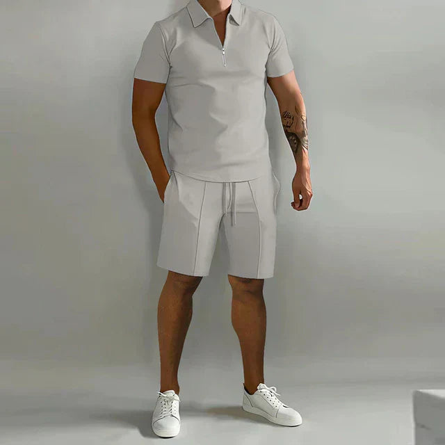 Luvik | Kaksiosainen polo- ja shortsikokosetti miesten kesäasu varten