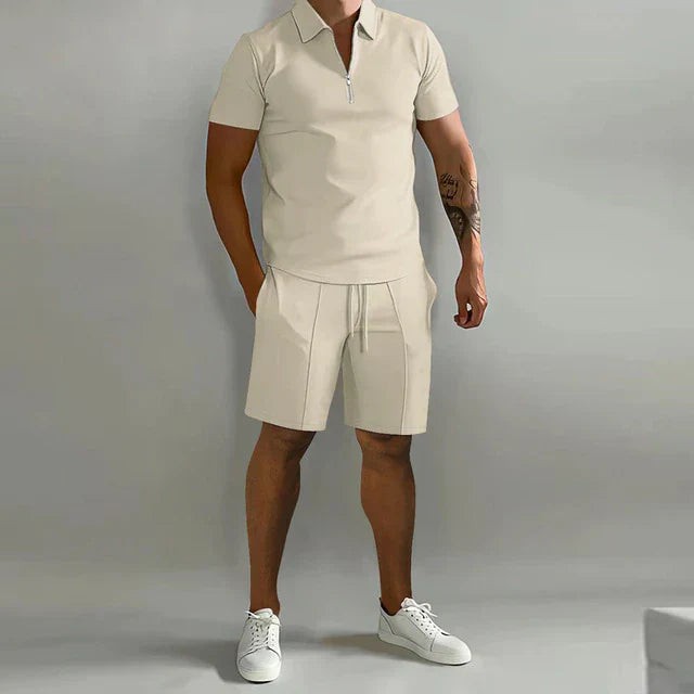 Luvik | Kaksiosainen polo- ja shortsikokosetti miesten kesäasu varten