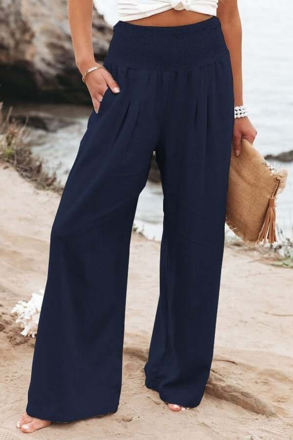 Luvik | rent wide trousers made of cotton and linen with wide legs