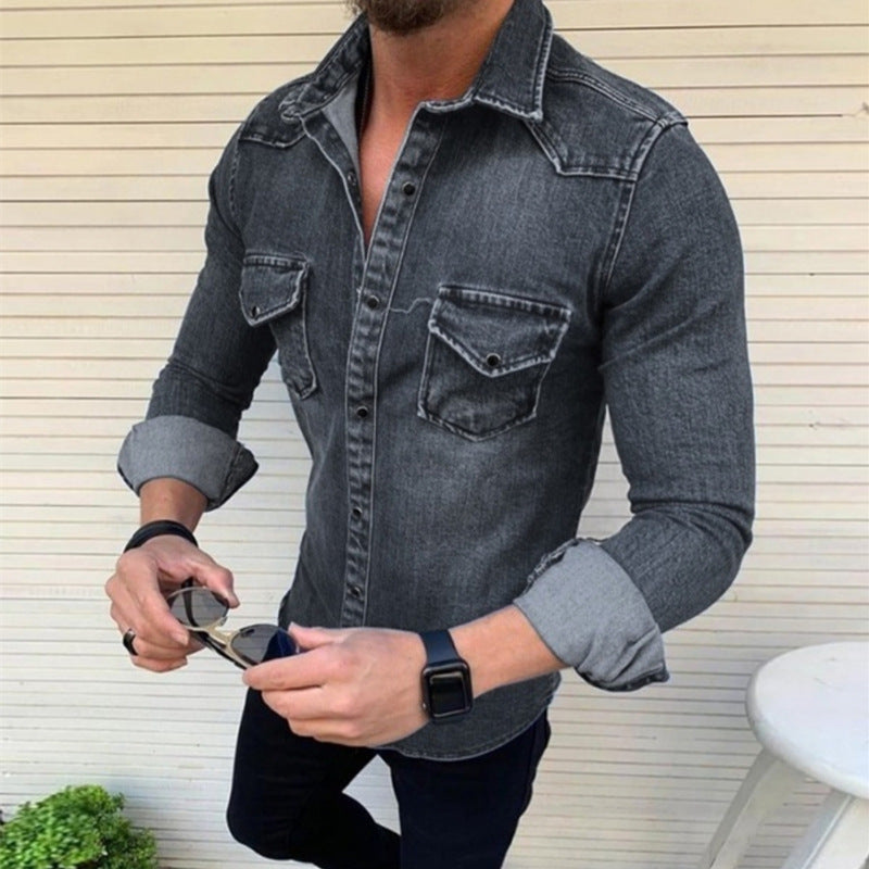 Luvik | Slim Fit Denim-paita Miehille