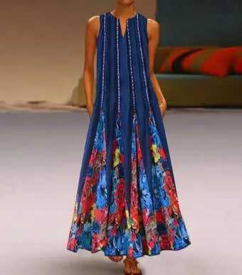 Luvik | Maxi-summer dress with floral pattern for plus size