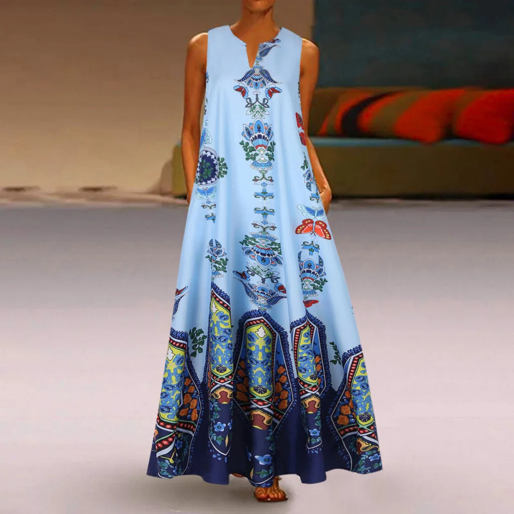 Luvik | Maxi-summer dress with floral pattern for plus size