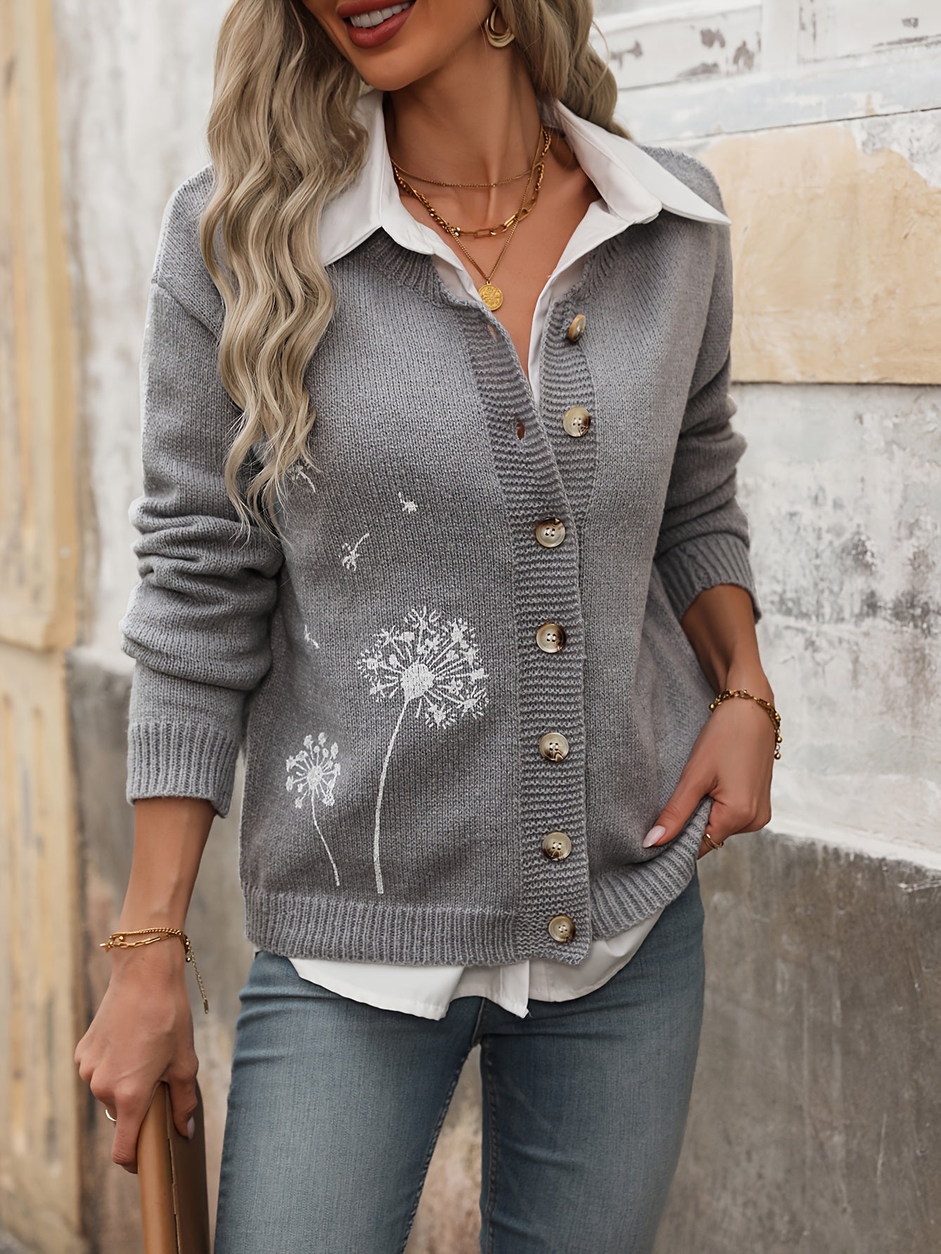Luvik | Tyylikäs Neulottu Napillinen Cardigan