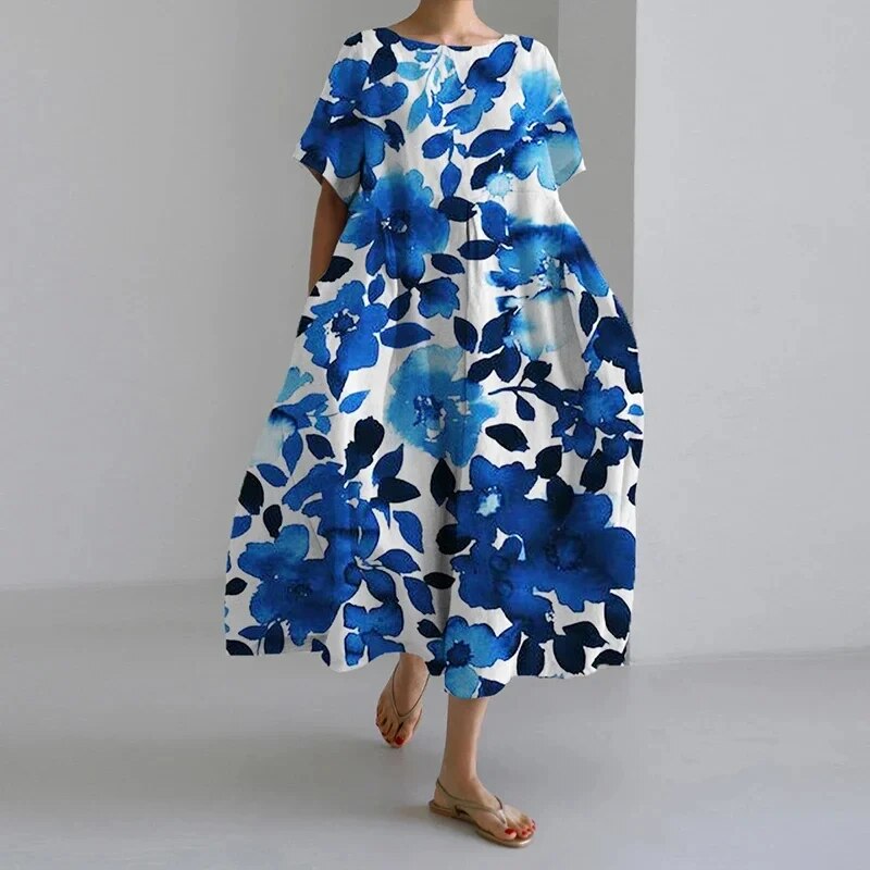 Luvik | Amelia Mekko Boho Kukka-kuosi Yksinkertaiseen Eleganssiin