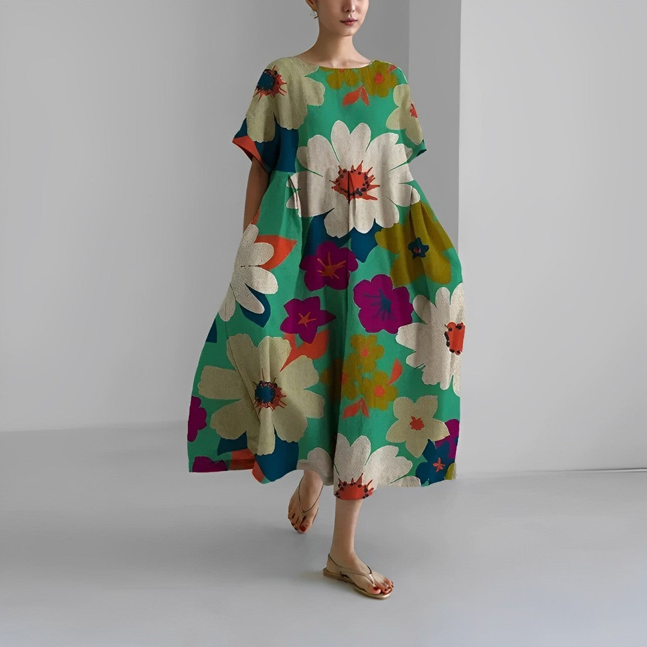 Luvik | Amelia Mekko Boho Kukka-kuosi Yksinkertaiseen Eleganssiin