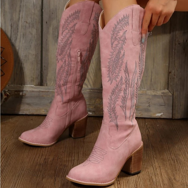 Luvik | Naisten Western Cowboysaappaat Rosa