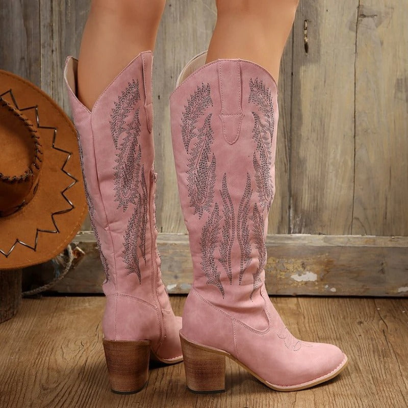 Luvik | Naisten Western Cowboysaappaat Rosa