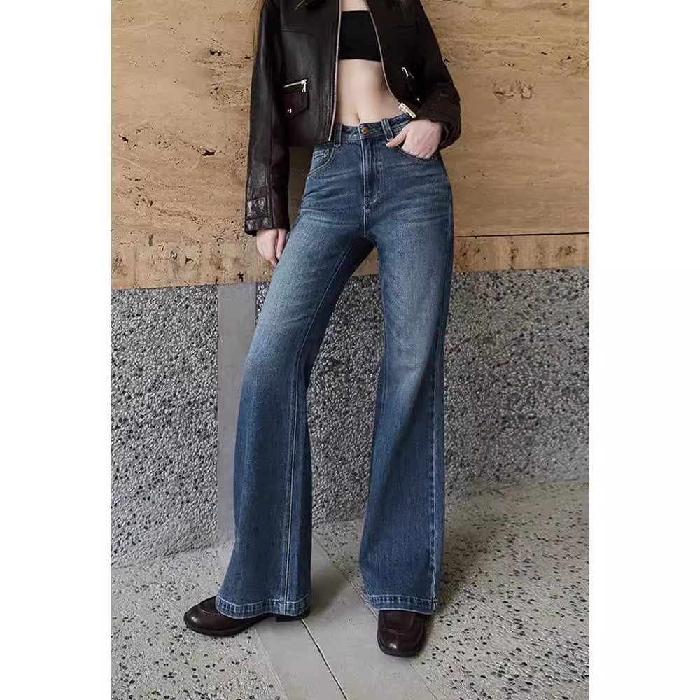 Luvik | Tencel Nelisuuntainen Stretch Korkea Vyötärö Skinny Retro Moppaus Farkut