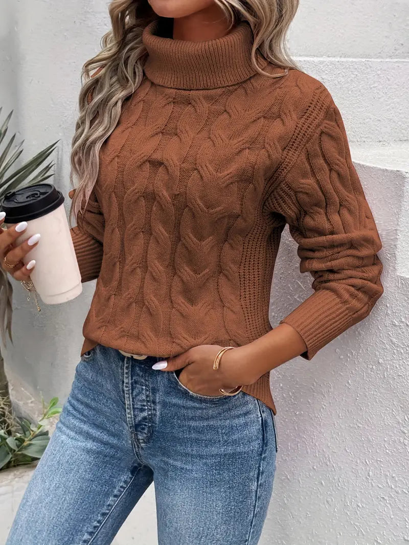 Luvik | Cable Knit Turtleneck
