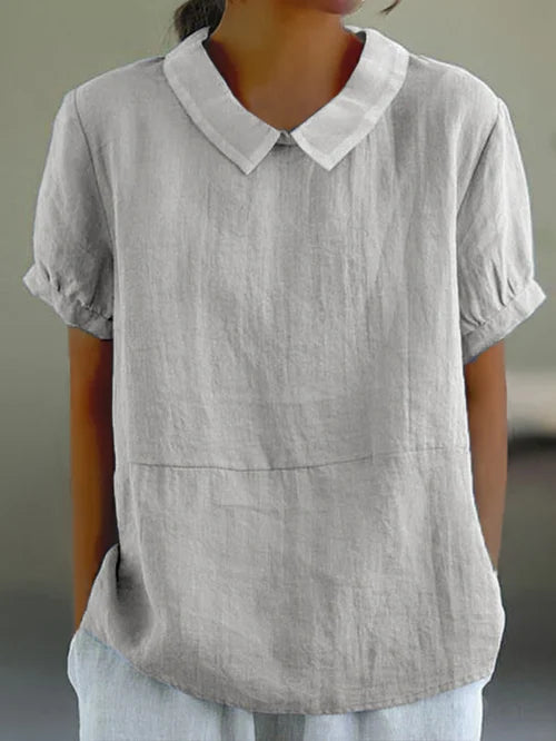 Luvik | Puuvilla and linen solid color shirt