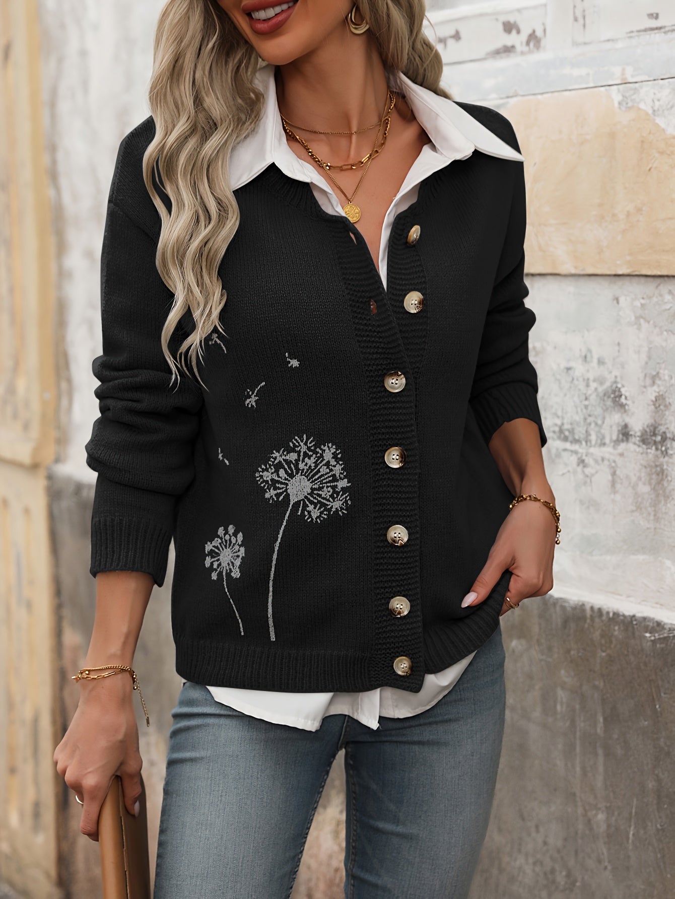 Luvik | Tyylikäs Neulottu Napillinen Cardigan