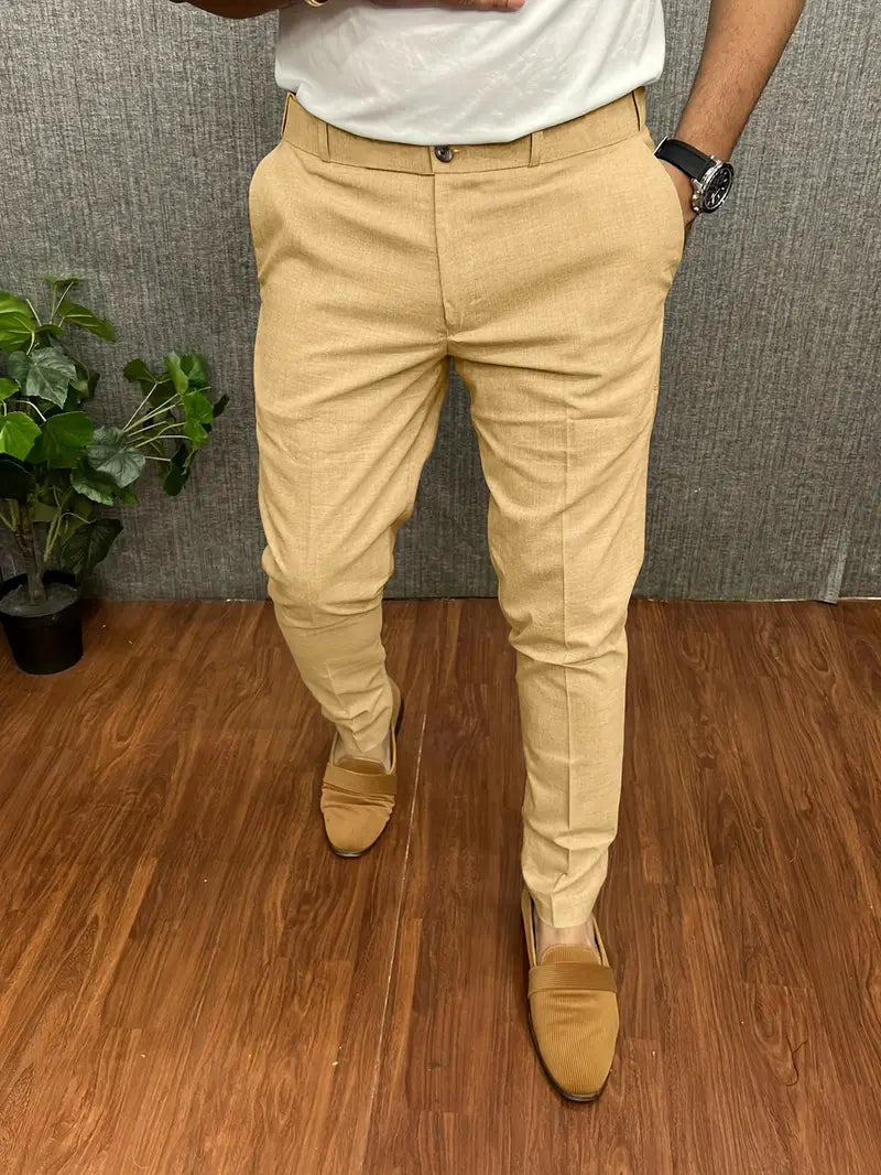 Luvik | Miesten Chino Housut Beige Kangashousut