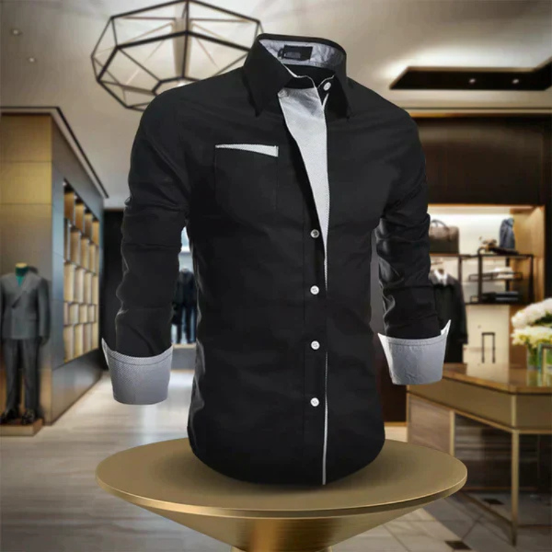 Luvik | Miesten Slim Fit Kauluspaita Pitkähiha Elegantti