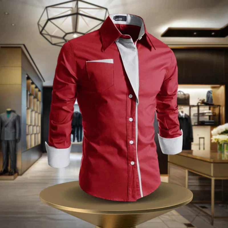 Luvik | Miesten Slim Fit Kauluspaita Pitkähiha Elegantti
