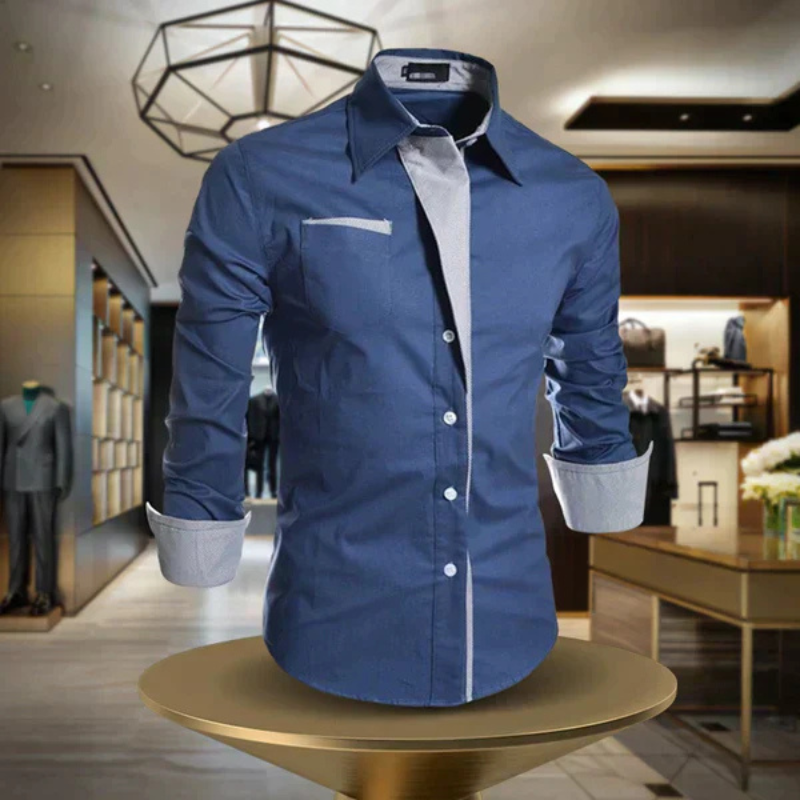 Luvik | Miesten Slim Fit Kauluspaita Pitkähiha Elegantti