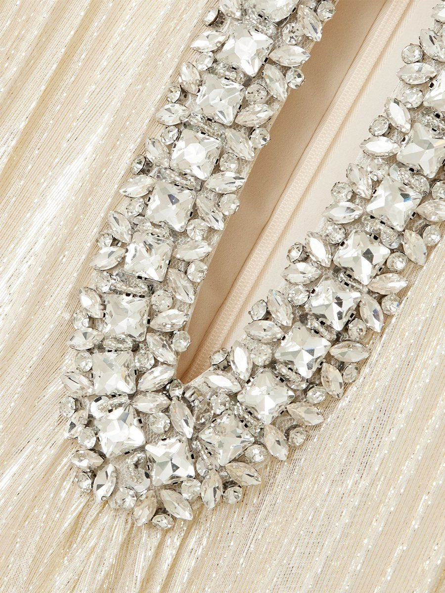 Luvik | Strass Kimallus Sulkareunus Juhlapuku Maxi Dress