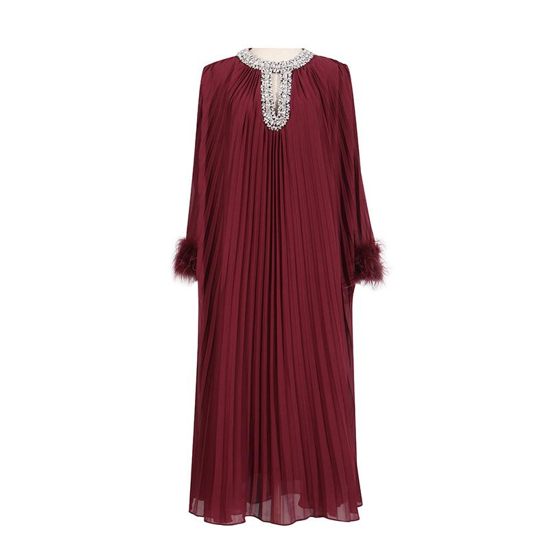 Luvik | Strass Kimallus Sulkareunus Juhlapuku Maxi Dress