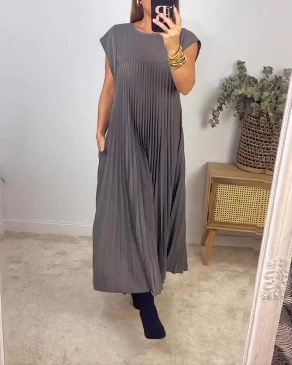 Luvik | Pleated skirt bag Maxi dress