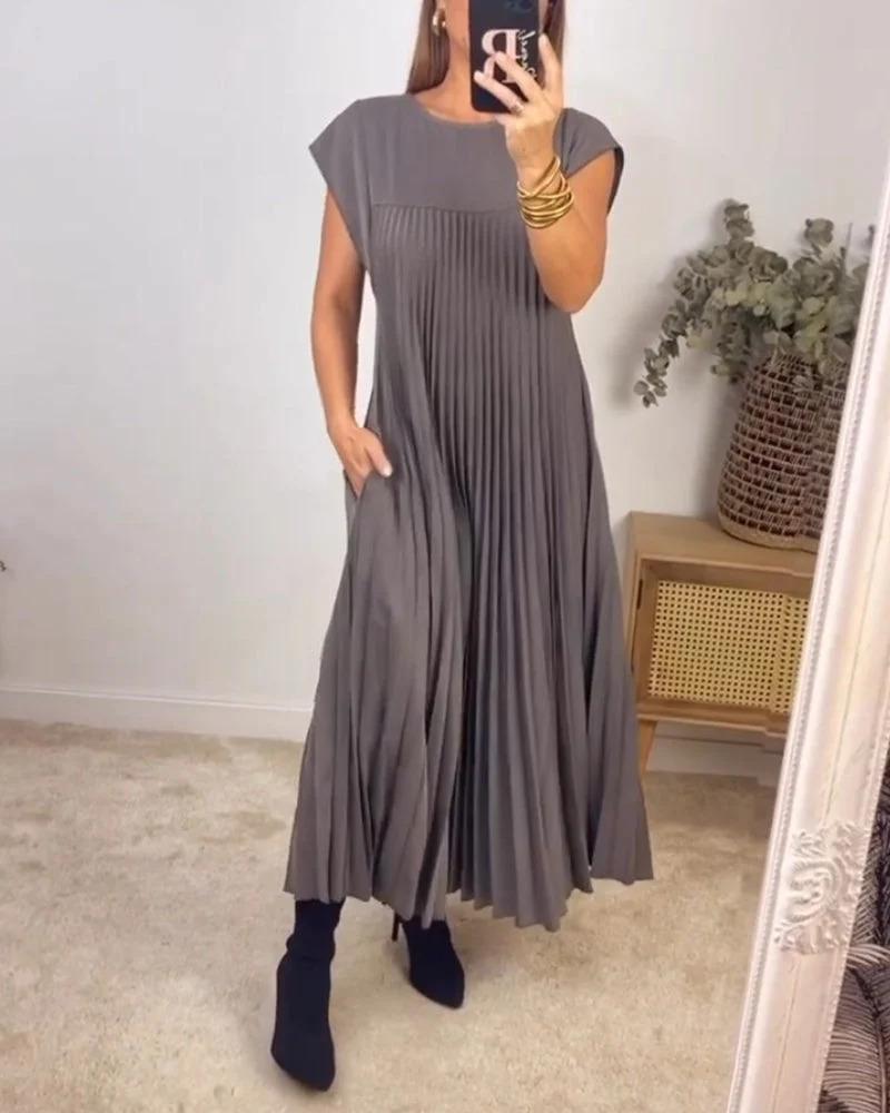 Luvik | Pleated skirt bag Maxi dress