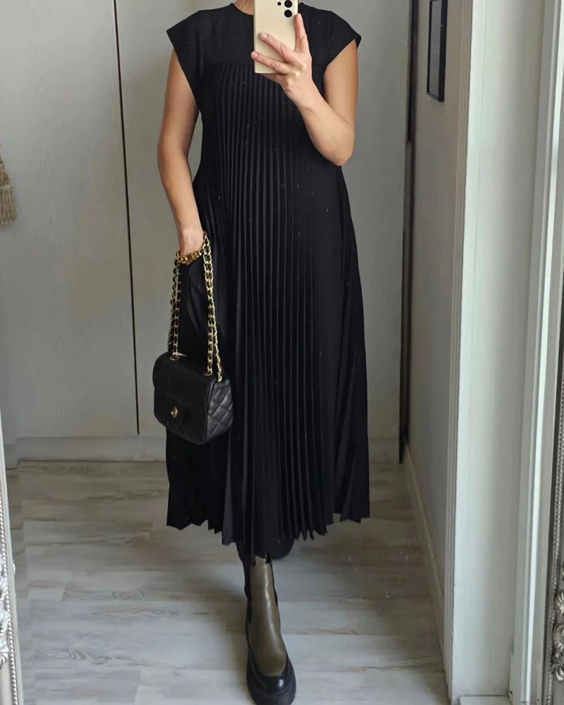 Luvik | Pleated skirt bag Maxi dress