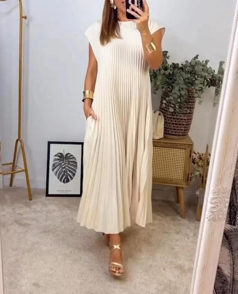 Luvik | Pleated skirt bag Maxi dress