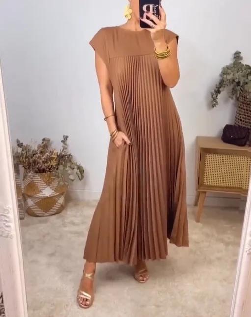Luvik | Pleated skirt bag Maxi dress